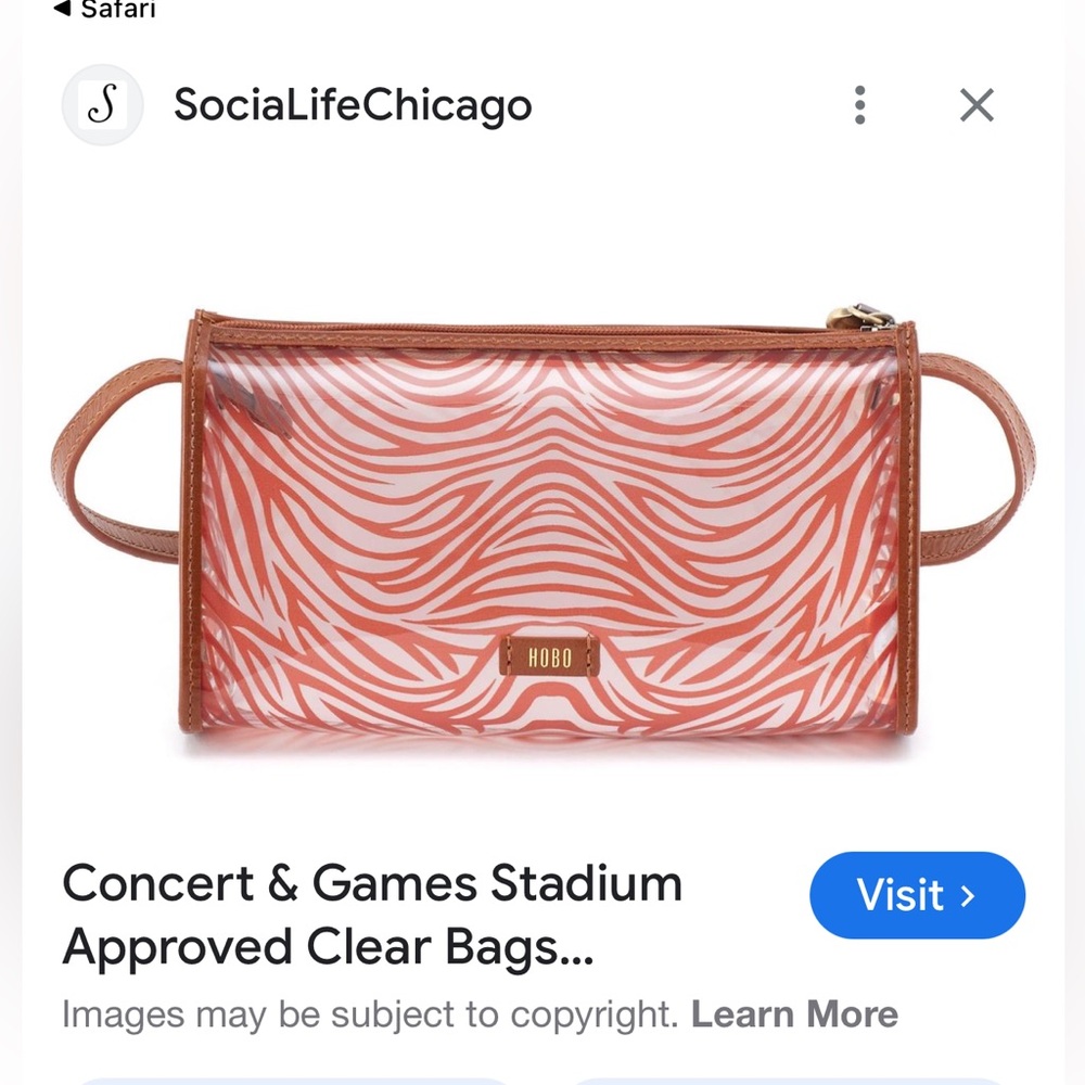 HOBO CLEAR ZEBRA CROSSBODY